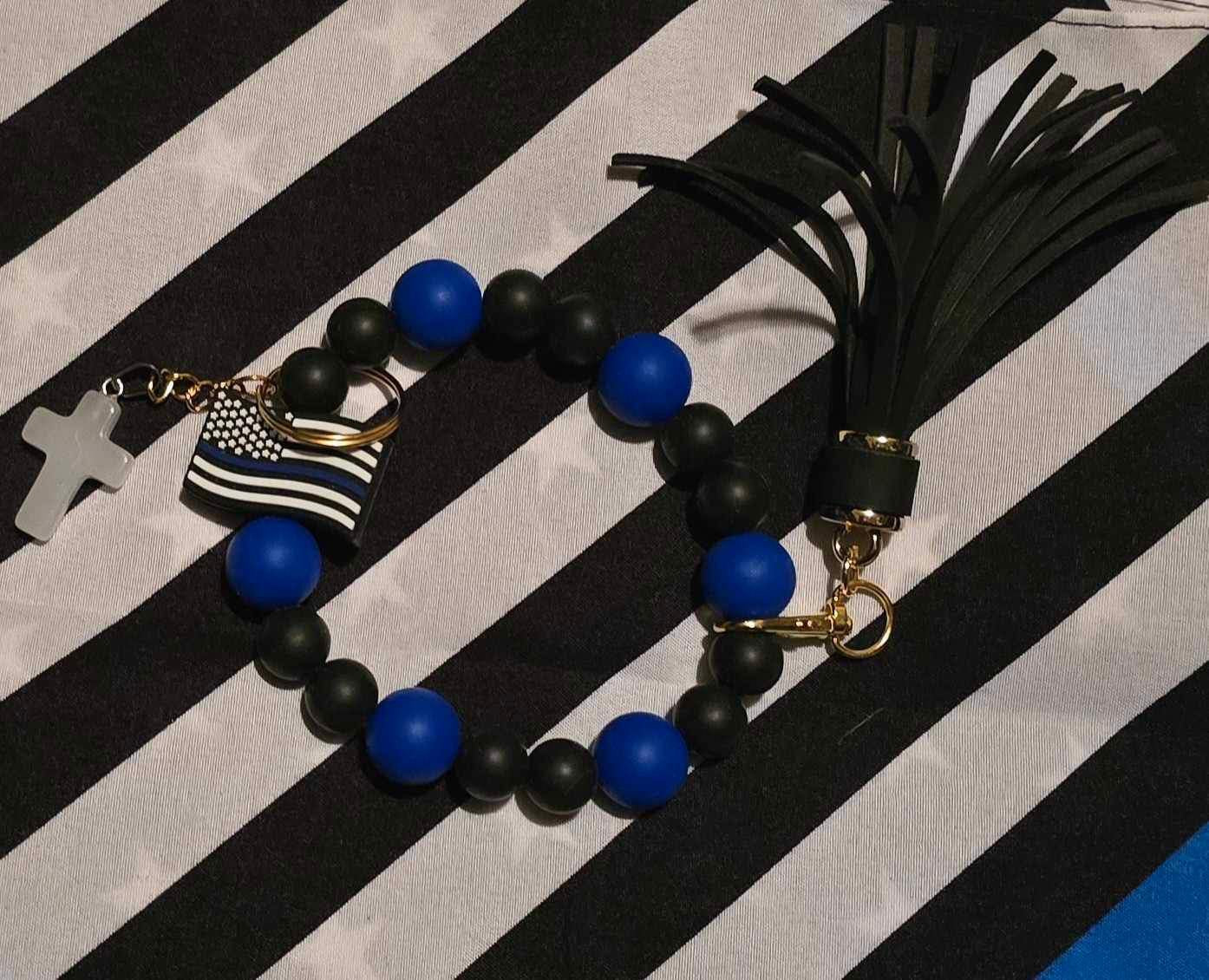 Blue Line Wristlet